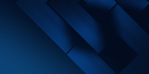 Technology abstract background with glowing geometric lines. Shiny blue  square lines pattern. Modern futuristic graphic design