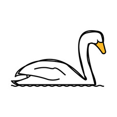 swan bird line icon vector. swan bird sign. isolated symbol illustration