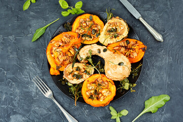 Baked and juicy of pumpkin.