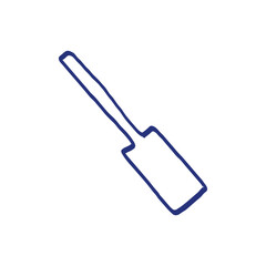 Wooden spatula. Kitchenware sketch. Doodle line vector kitchen utensil and tool. Cutlery illustration