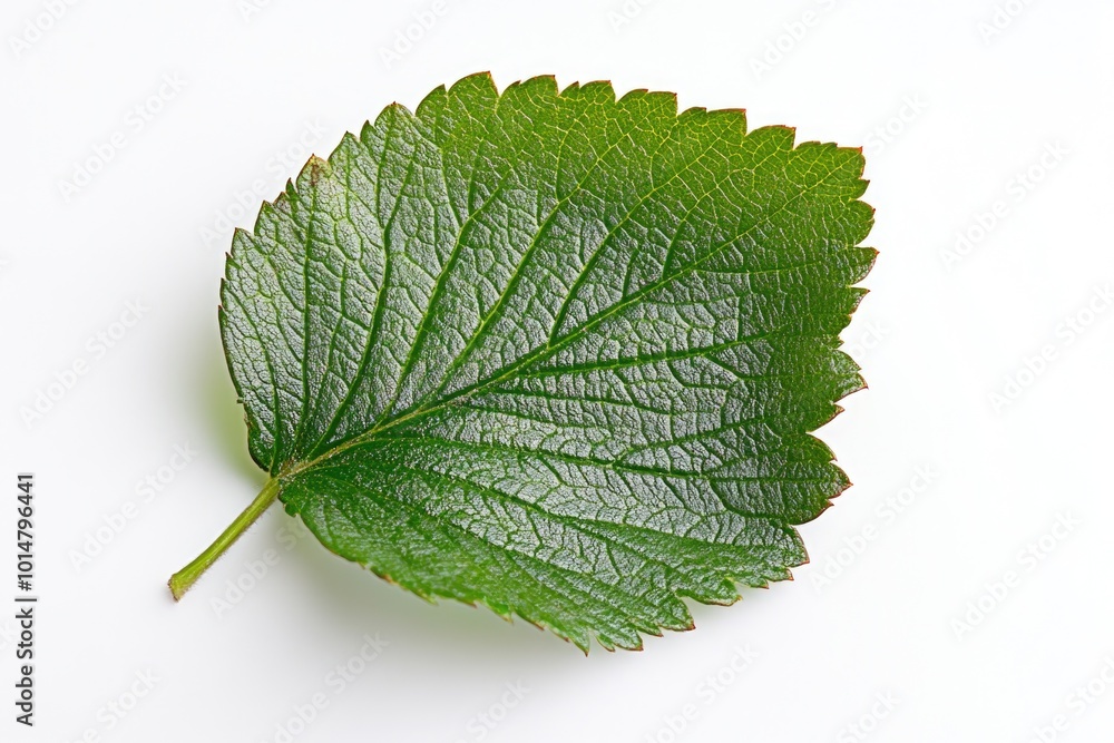 Aufkleber a single leaf captured in detail on a clean white background, ideal for use as a design element or i