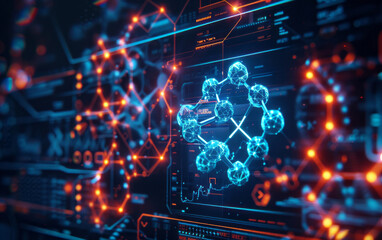 A demonstration of structural relationships and interactions between molecules in the microcosmic world