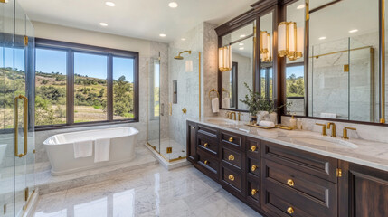 Luxurious Modern Bathroom Design: A Perfect Blend of Elegance and Functionality with Stunning Natural Views