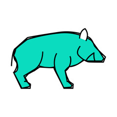 boar animal line icon vector. boar animal sign. isolated symbol illustration