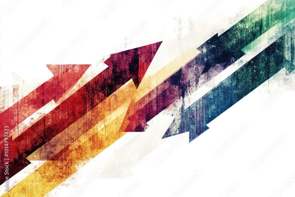 Poster a group of arrows pointing in various directions, ideal for use in presentations, infographics or di