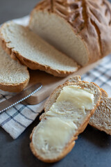 loaf of homemade whole grain bread 