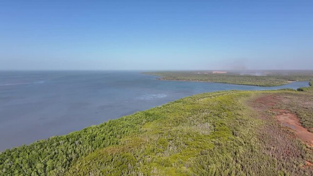 Aerial footage of Weipa Queensland Australia