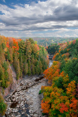 Magnificent autumn landscapes in the Canadian countryside in the province of Quebec