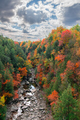 Magnificent autumn landscapes in the Canadian countryside in the province of Quebec