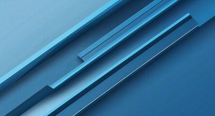 Fototapeta premium Modern geometric lines forming a sleek blue abstract background