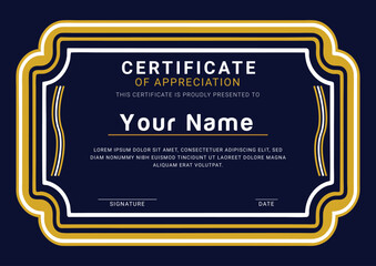 Certificate, Diploma of completion (design template, white background) with Frame, Border