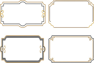 Vintage ornament frame. Decorative border frames, retro style divider: