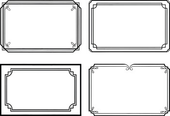 Vintage ornament frame. Decorative border frames, retro style divider:
