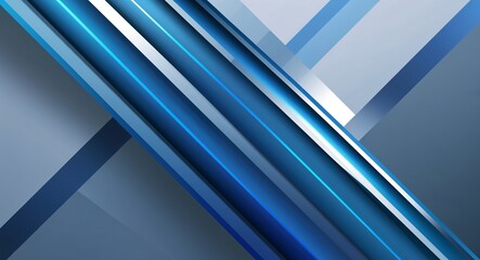 Obraz premium Sophisticated blue gradient lines on a geometric abstract background