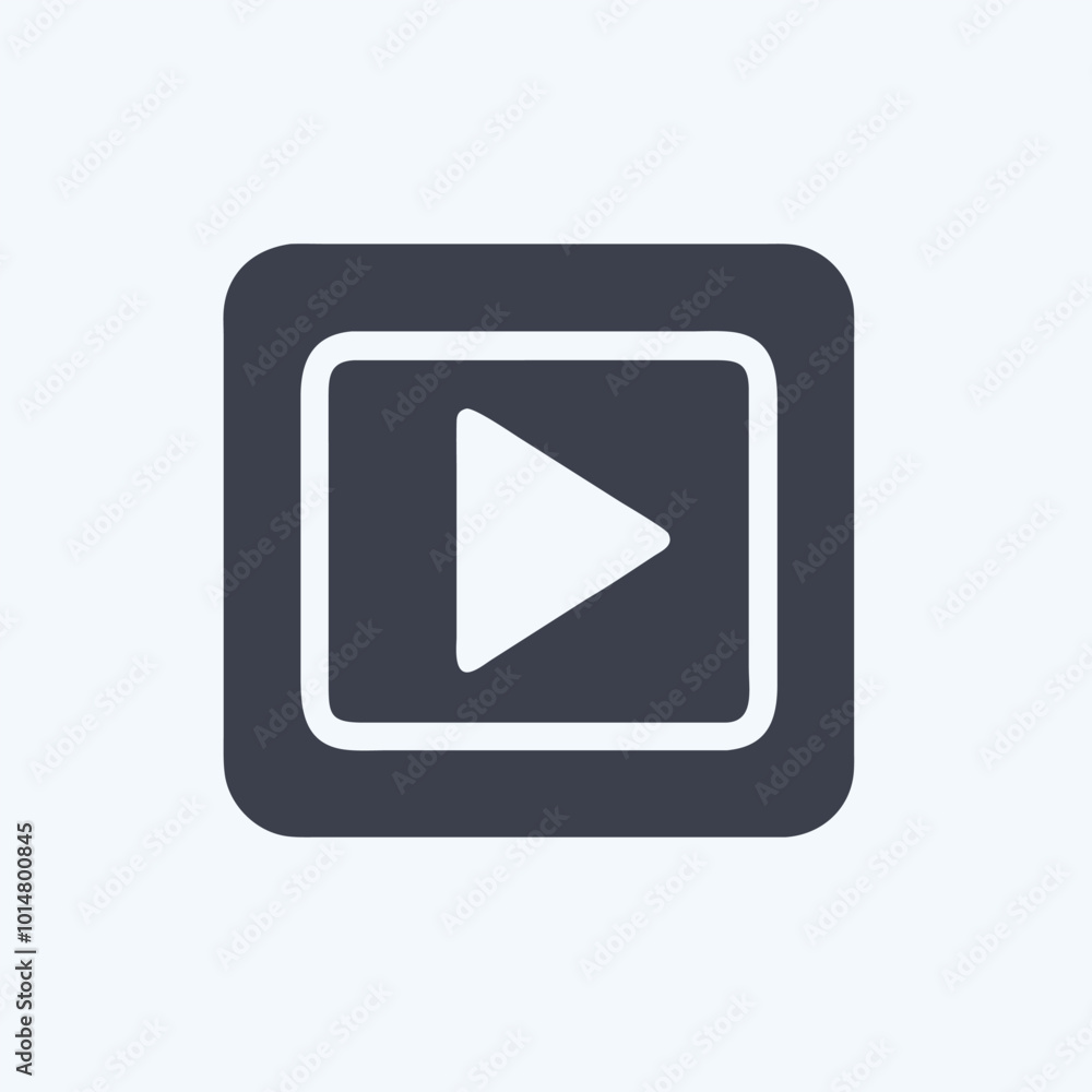 Aufkleber , minimalist play button icon enclosed in a square frame. perfect for design elements related to med