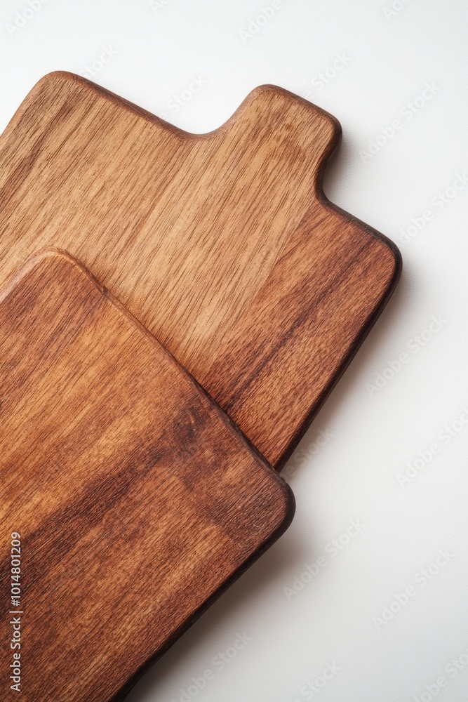 Poster two cutting boards placed on a table, ready for use