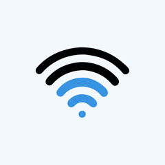  Wi-Fi signal icon displayed against a light background. Perfect for representing wireless connectivity, internet access, or network communication in digital and print media.