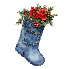 Blue Jeans Christmas Clipart Vector Illustration