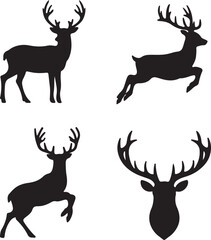 Deer Silhouette Vector Set