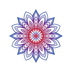 red, blue mandala vector design 