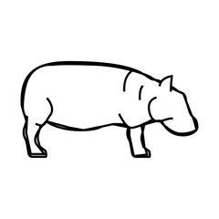 hippopotamus animal line icon vector. hippopotamus animal sign. isolated symbol illustration