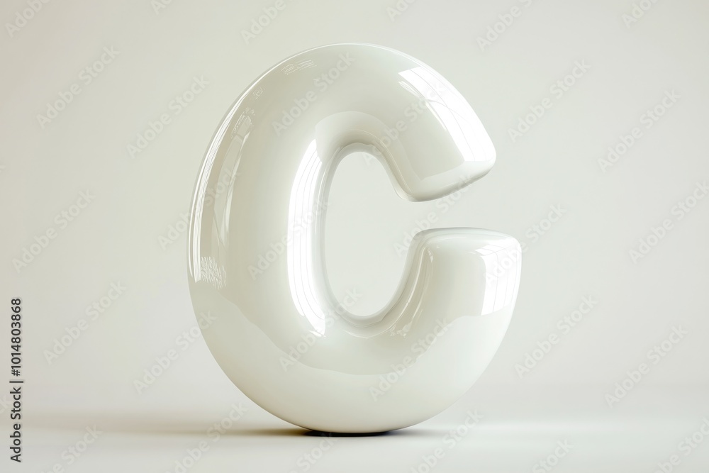 Aufkleber a single white letter c on a plain surface, ideal for use in educational or creative projects