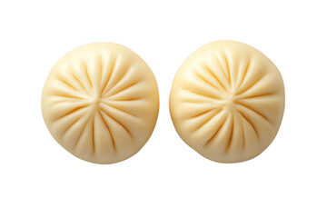 Top Flat View of Bao bun on White Background, PNG Transparent Background