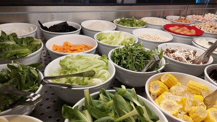 mixed vegetable for shabu shabu. ready to cook