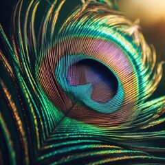 Obraz premium peacock feather close up