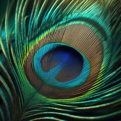 Obraz premium peacock feather close up
