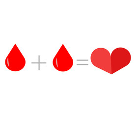 donate blood vector.Blood With love.red color love Donate. 
