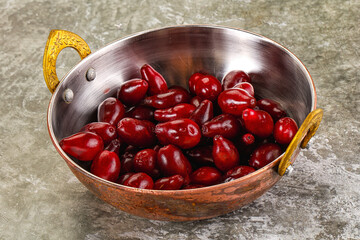 Ripe sweet juicy digberry cornel