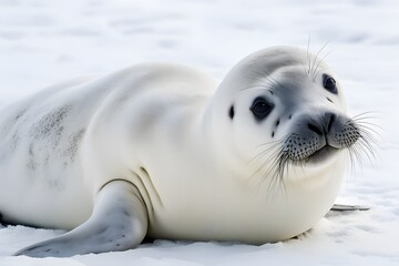 Crabeater seal on white background, AI Generated