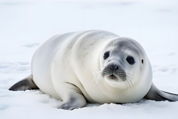 Crabeater seal on white background, AI Generated