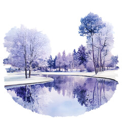Pastel Winter Clipart Vector Illustration