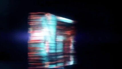 Glowing futuristic 'NFT' text with a glitch effect, digital aesthetic on a dark background - Powered by Adobe