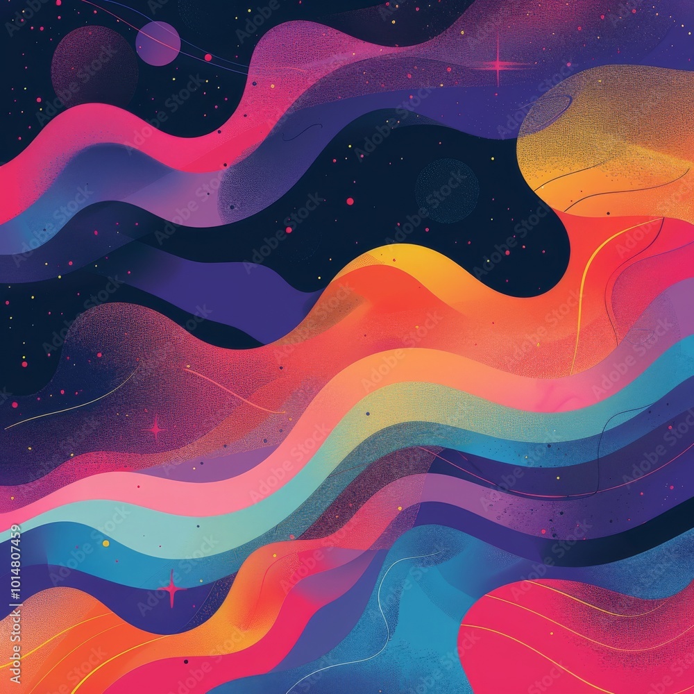 Poster dynamic lofi background featuring artistic color patterns.