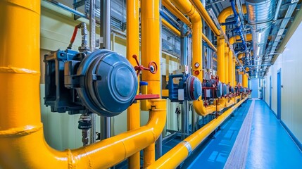 Clean and Modern Pump Room with Insulated Piping