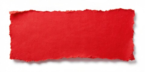 Red paper sticker isolated with torn edges , red, paper, sticker, torn, isolated, ripped, label, note, message
