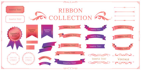 クリスマスのリボンデザインセット