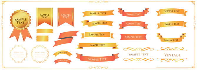 クリスマスのリボンデザインセット