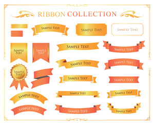 クリスマスのリボンデザインセット