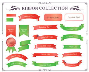 クリスマスのリボンデザインセット