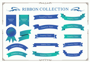 クリスマスのリボンデザインセット