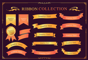 クリスマスのリボンデザインセット