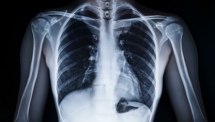 X-ray scan of the chest, printed on film.