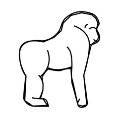 monkey animal line icon vector. monkey animal sign. isolated symbol illustration