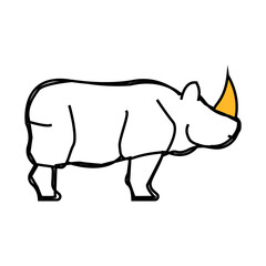 rhino animal line icon vector. rhino animal sign. isolated symbol illustration