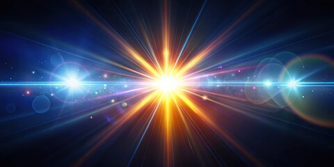 Obraz premium Bright lights shining through an optical lens creating beautiful lens flares, lights, optical lens, lens flares