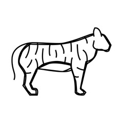 Fototapeta premium tiger animal line icon vector. tiger animal sign. isolated symbol illustration